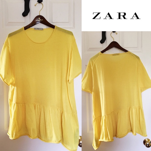 zara yellow tops